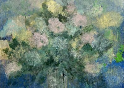Glazen vaas met bloemen